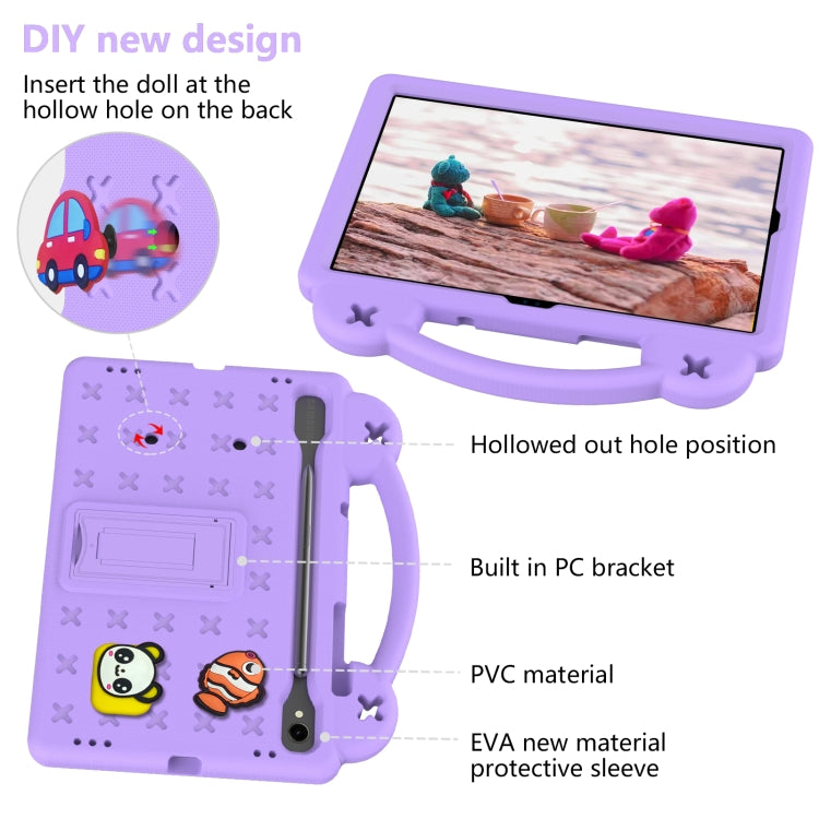 For Samsung Galaxy Tab S9 FE / X510N Handle Kickstand Children EVA Shockproof Tablet Case(Light Purple) - Galaxy Tab S9 FE by PMC Jewellery | Online Shopping South Africa | PMC Jewellery