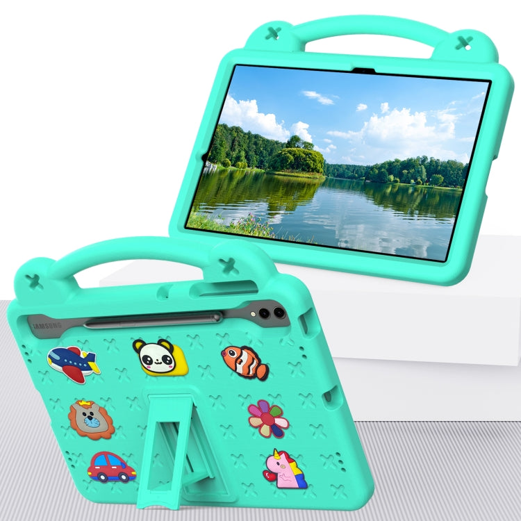 For Samsung Galaxy Tab S9+ 12.4 X810 Handle Kickstand Children EVA Shockproof Tablet Case(Mint Green) - Galaxy Tab S9+ Cases by PMC Jewellery | Online Shopping South Africa | PMC Jewellery | Buy Now Pay Later Mobicred