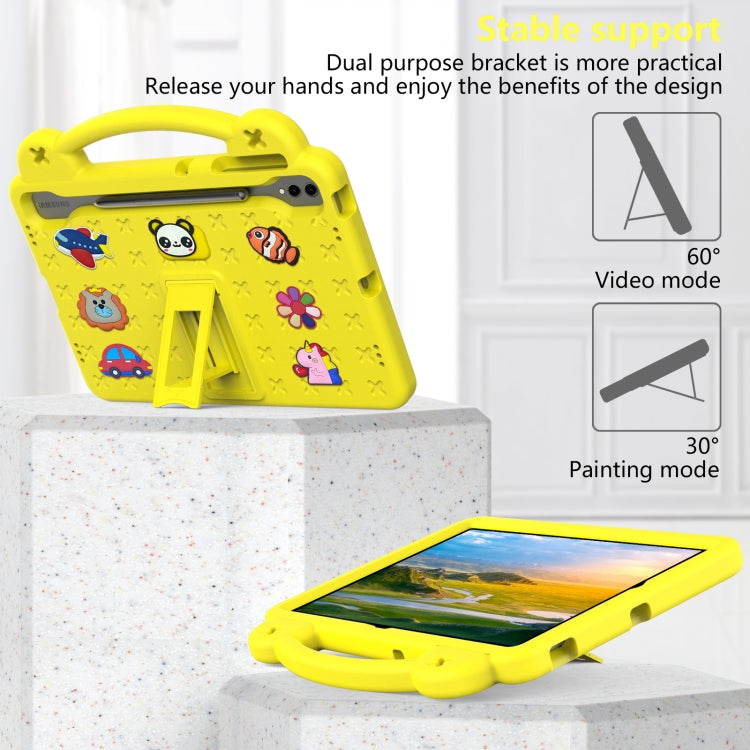 For Samsung Galaxy Tab S9+ 12.4 X810 Handle Kickstand Children EVA Shockproof Tablet Case(Yellow) - Galaxy Tab S9+ Cases by PMC Jewellery | Online Shopping South Africa | PMC Jewellery | Buy Now Pay Later Mobicred