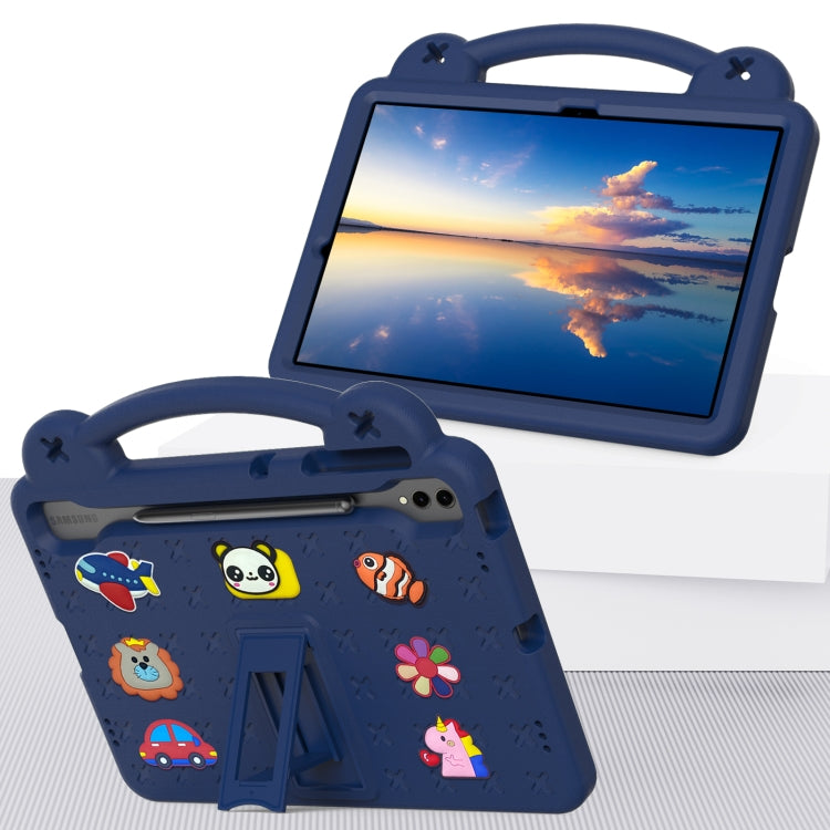 For Samsung Galaxy Tab S9+ 12.4 X810 Handle Kickstand Children EVA Shockproof Tablet Case(Navy Blue) - Galaxy Tab S9+ Cases by PMC Jewellery | Online Shopping South Africa | PMC Jewellery | Buy Now Pay Later Mobicred