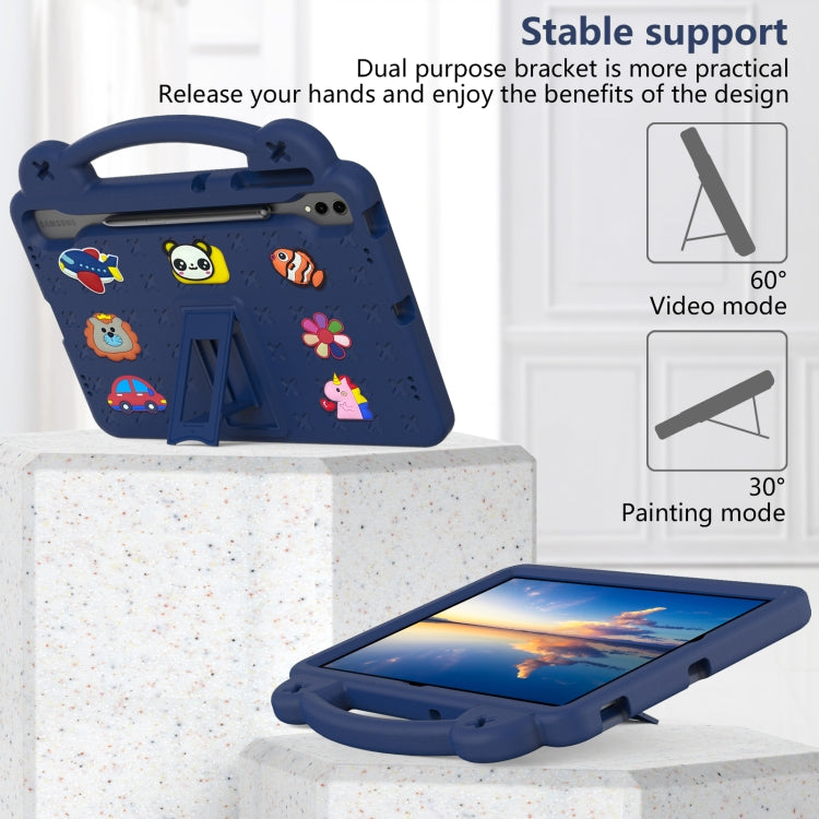 For Samsung Galaxy Tab S10+12.4 X820 Handle Kickstand Children EVA Shockproof Tablet Case(Navy Blue) - Tab S10+ Cases by PMC Jewellery | Online Shopping South Africa | PMC Jewellery | Buy Now Pay Later Mobicred