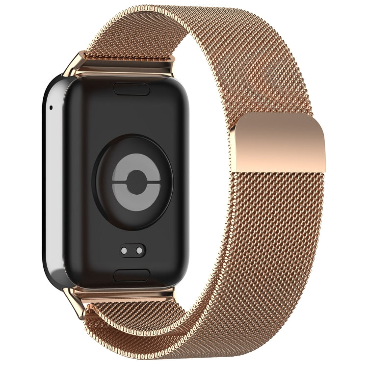 For Xiaomi Mi Band 8 Pro Milan Magnetic Steel Mesh Watch Band(Rose Gold) - Watch Bands by PMC Jewellery | Online Shopping South Africa | PMC Jewellery