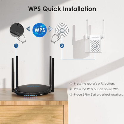 WAVLINK WN578W2 For Home Office N300 WiFi Wireless AP Repeater Signal Booster, Plug:EU Plug - Wireless Routers by WAVLINK | Online Shopping South Africa | PMC Jewellery | Buy Now Pay Later Mobicred