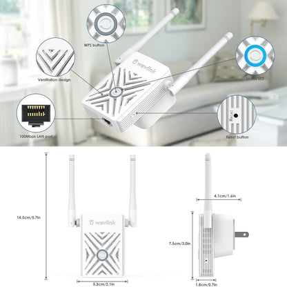 WAVLINK WN578W2 For Home Office N300 WiFi Wireless AP Repeater Signal Booster, Plug:UK Plug - Wireless Routers by WAVLINK | Online Shopping South Africa | PMC Jewellery | Buy Now Pay Later Mobicred