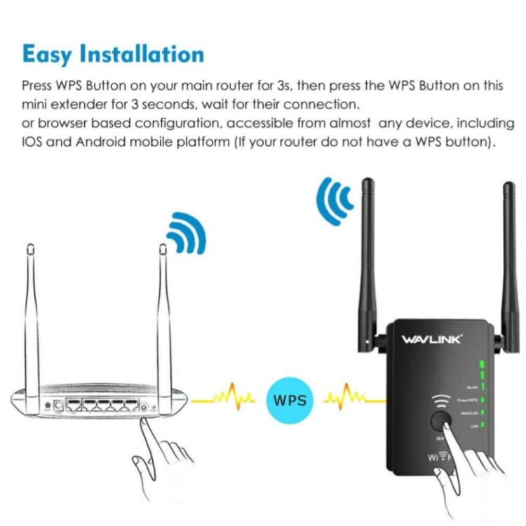 Wavlink WN578R2 With 2 External Antennas N300 Wireless AP/Range Extender/Router, Plug:UK Plug - Wireless Routers by WAVLINK | Online Shopping South Africa | PMC Jewellery | Buy Now Pay Later Mobicred