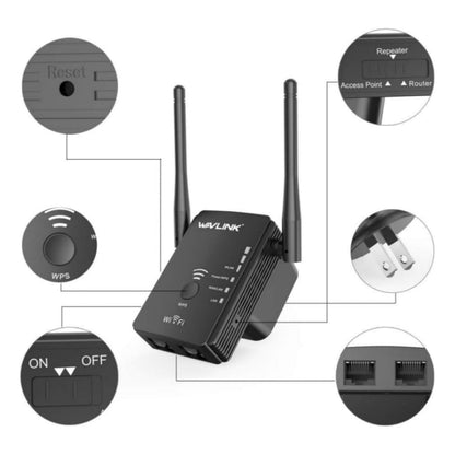 Wavlink WN578R2 With 2 External Antennas N300 Wireless AP/Range Extender/Router, Plug:US Plug - Wireless Routers by WAVLINK | Online Shopping South Africa | PMC Jewellery | Buy Now Pay Later Mobicred