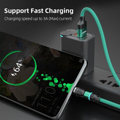 ENKAY 3 in 1 3A USB to Type-C / 8 Pin / Micro USB Magnetic 540 Degrees Rotating Fast Charging Cable, Length:2m(Black) - Charging Cable & Head by ENKAY | Online Shopping South Africa | PMC Jewellery | Buy Now Pay Later Mobicred