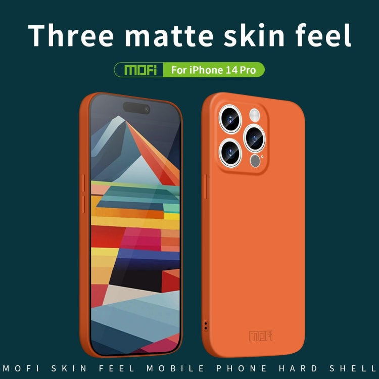 For iPhone 14 Pro MOFI Qin Series Skin Feel All-inclusive PC Phone Case(Orange) - iPhone 14 Pro Cases by MOFI | Online Shopping South Africa | PMC TechLife | Buy Now Pay Later Mobicred