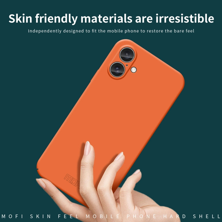 For iPhone 16 MOFI Qin Series Skin Feel All-inclusive PC Phone Case(Orange) - iPhone 16 Cases by MOFI | Online Shopping South Africa | PMC Jewellery | Buy Now Pay Later Mobicred