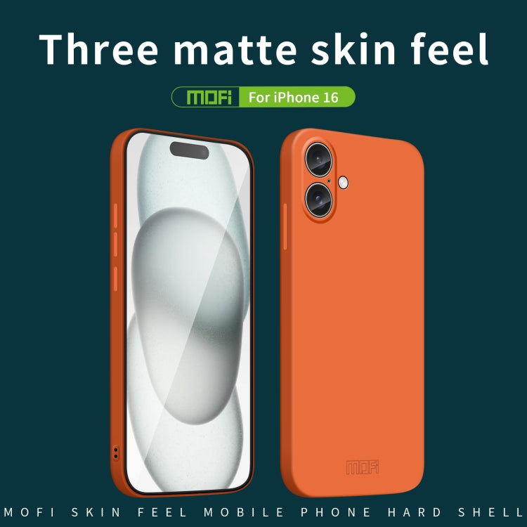 For iPhone 16 MOFI Qin Series Skin Feel All-inclusive PC Phone Case(Beige) - iPhone 16 Cases by MOFI | Online Shopping South Africa | PMC Jewellery | Buy Now Pay Later Mobicred