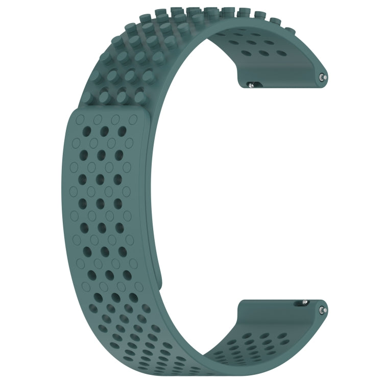 For Garmin Approach S40 20mm Holes Breathable 3D Dots Silicone Watch Band(Olive Green) - Watch Bands by PMC Jewellery | Online Shopping South Africa | PMC Jewellery