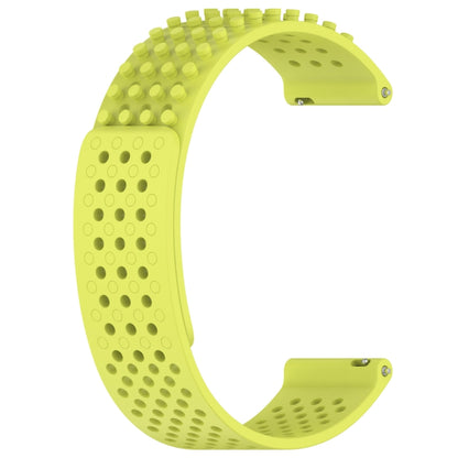 For Garmin Forerunner Sq2 Music 20mm Holes Breathable 3D Dots Silicone Watch Band(Lime Green) - Watch Bands by PMC Jewellery | Online Shopping South Africa | PMC Jewellery