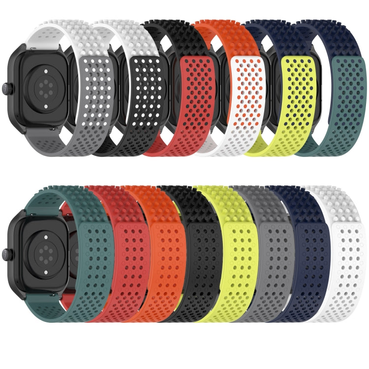 For Garmin VivoMove Style 20mm Holes Breathable 3D Dots Silicone Watch Band(White+Grey) - Watch Bands by PMC Jewellery | Online Shopping South Africa | PMC Jewellery