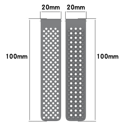 For Garmin VivoMove Style 20mm Holes Breathable 3D Dots Silicone Watch Band(White+Black) - Watch Bands by PMC Jewellery | Online Shopping South Africa | PMC Jewellery