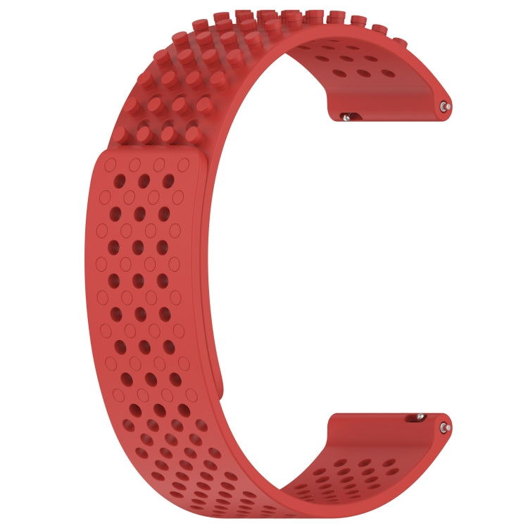 For Samsung Galaxy Watch Active 2 40mm 20mm Holes Breathable 3D Dots Silicone Watch Band(Red) - Watch Bands by PMC Jewellery | Online Shopping South Africa | PMC Jewellery