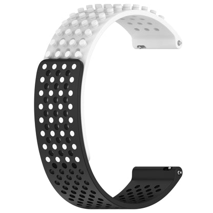 For Xiaomi Watch S1 Active 22mm Holes Breathable 3D Dots Silicone Watch Band(White+Black) - Watch Bands by PMC Jewellery | Online Shopping South Africa | PMC Jewellery