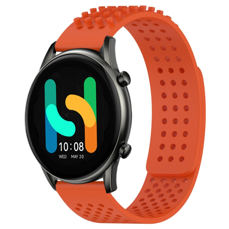 For Xiaomi Haylou RT2 LS10 22mm Holes Breathable 3D Dots Silicone Watch Band(Orange) - Watch Bands by PMC Jewellery | Online Shopping South Africa | PMC Jewellery