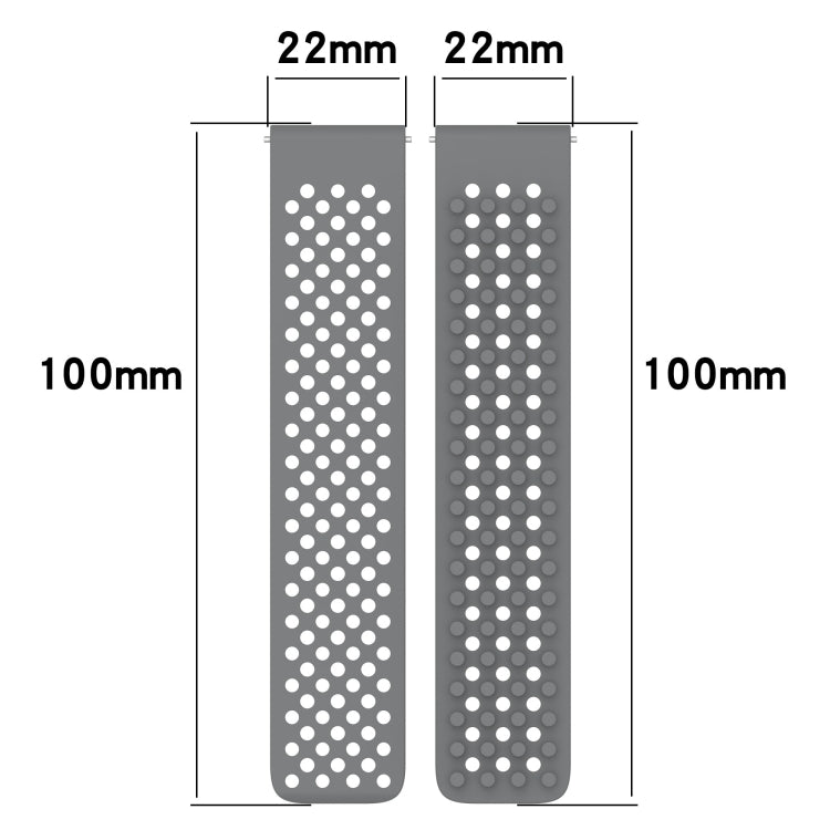 For Xiaomi Haylou RT2 LS10 22mm Holes Breathable 3D Dots Silicone Watch Band(White+Black) - Watch Bands by PMC Jewellery | Online Shopping South Africa | PMC Jewellery