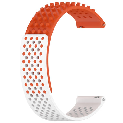 For Amazfit GTR 4 Pro 22mm Holes Breathable 3D Dots Silicone Watch Band(Orange+White) - Watch Bands by PMC Jewellery | Online Shopping South Africa | PMC Jewellery