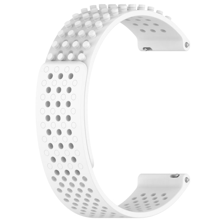 For Amazfit GTR 47mm 22mm Holes Breathable 3D Dots Silicone Watch Band(White) - Watch Bands by PMC Jewellery | Online Shopping South Africa | PMC Jewellery