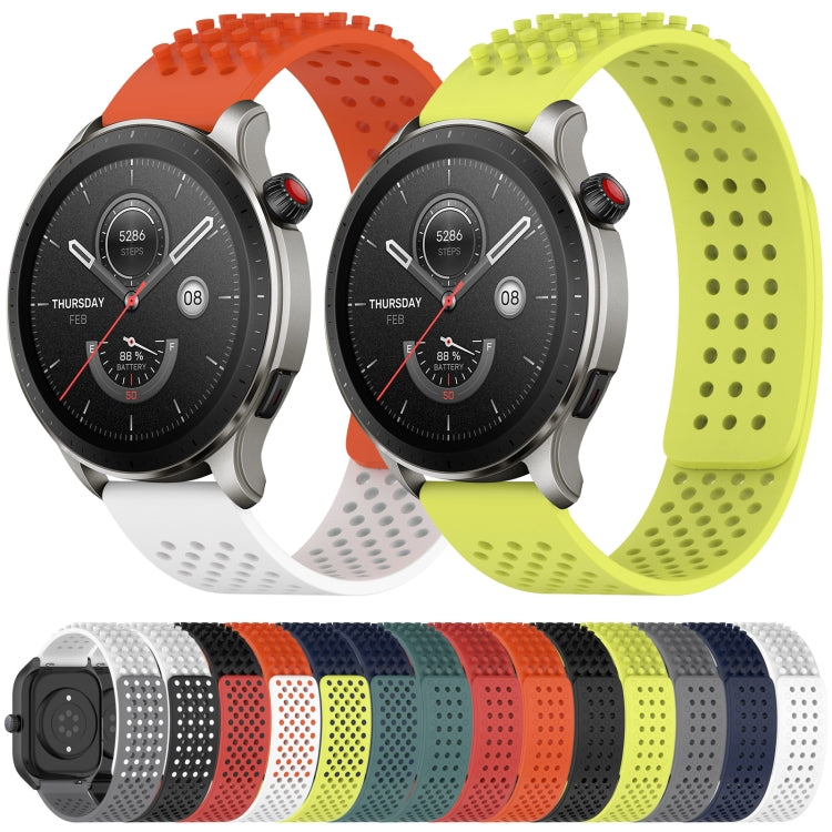 For Amazfit GTR 3 22mm Holes Breathable 3D Dots Silicone Watch Band(Black) - Watch Bands by PMC Jewellery | Online Shopping South Africa | PMC Jewellery