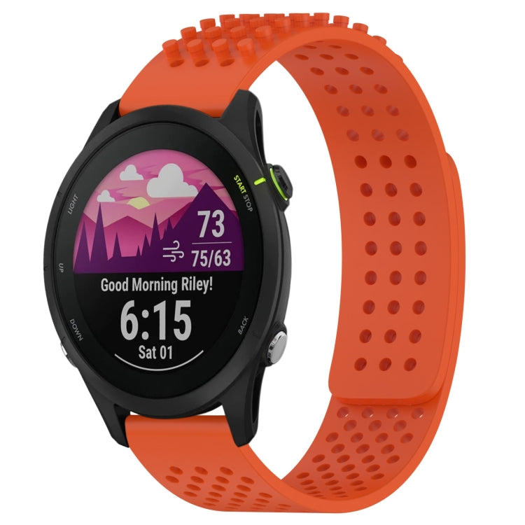 For Garmin Forerunner 255 22mm Holes Breathable 3D Dots Silicone Watch Band(Orange) - Watch Bands by PMC Jewellery | Online Shopping South Africa | PMC Jewellery