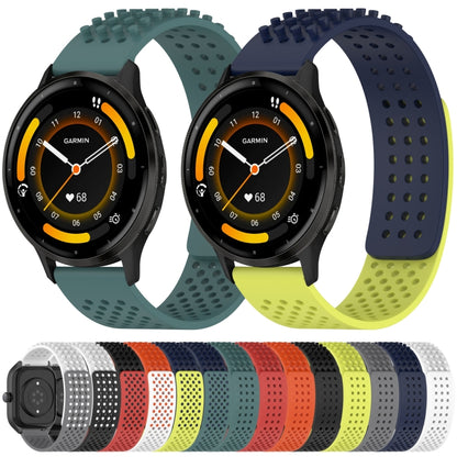 For Garmin Forerunner 265 22mm Holes Breathable 3D Dots Silicone Watch Band(Orange) - Watch Bands by PMC Jewellery | Online Shopping South Africa | PMC Jewellery