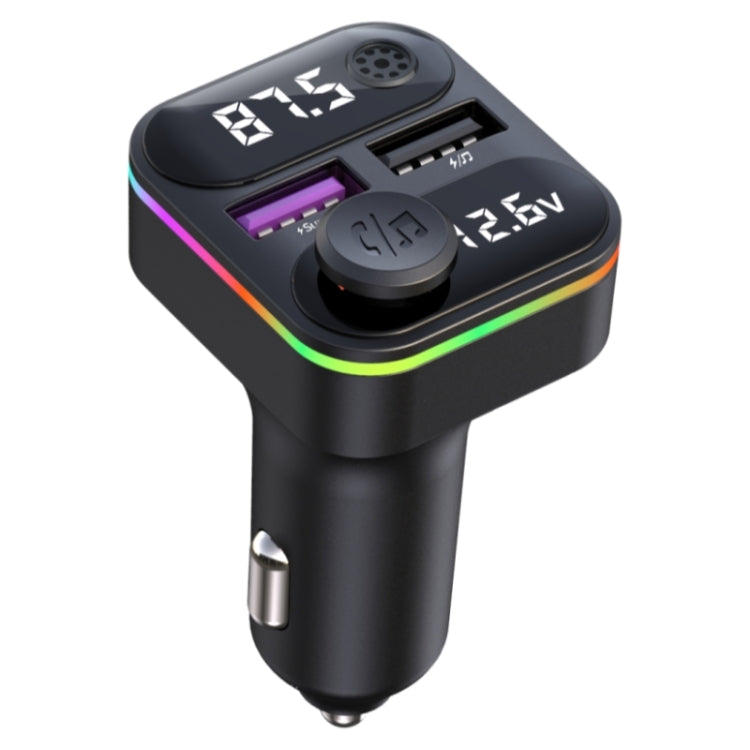 C37 Car QC3.0 20W Fast Charger LED Backlit Atmosphere Light MP3 Player Bluetooth FM Transmitter - Bluetooth Car Kits by PMC Jewellery | Online Shopping South Africa | PMC Jewellery | Buy Now Pay Later Mobicred