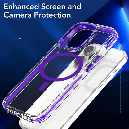 For iPhone 15 Pro Dual-color MagSafe TPU Hybrid Clear PC Shockproof Phone Case(White) - iPhone 15 Pro Cases by PMC Jewellery | Online Shopping South Africa | PMC Jewellery