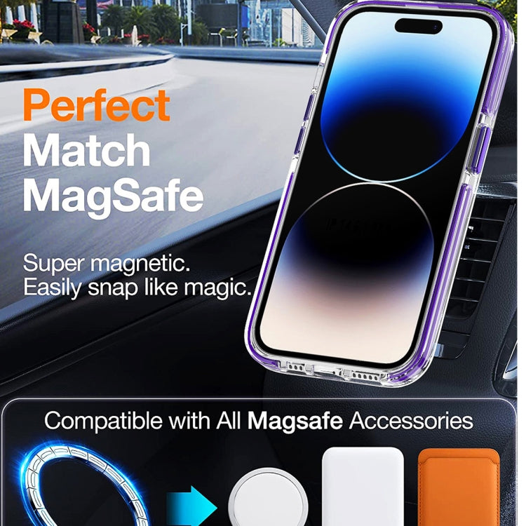 For iPhone 15 Pro Dual-color MagSafe TPU Hybrid Clear PC Shockproof Phone Case(Black) - iPhone 15 Pro Cases by PMC Jewellery | Online Shopping South Africa | PMC Jewellery