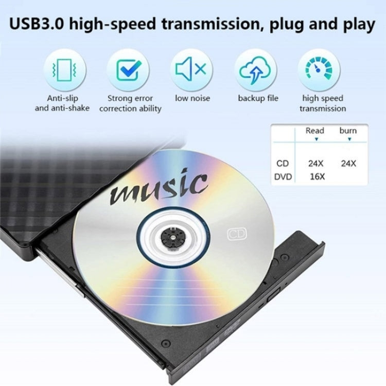 BT699 USB / Type-C External Optical Drive Case Laptop DVD Burner Portable Slim Disc Player - Rewritable Drive by PMC Jewellery | Online Shopping South Africa | PMC Jewellery | Buy Now Pay Later Mobicred