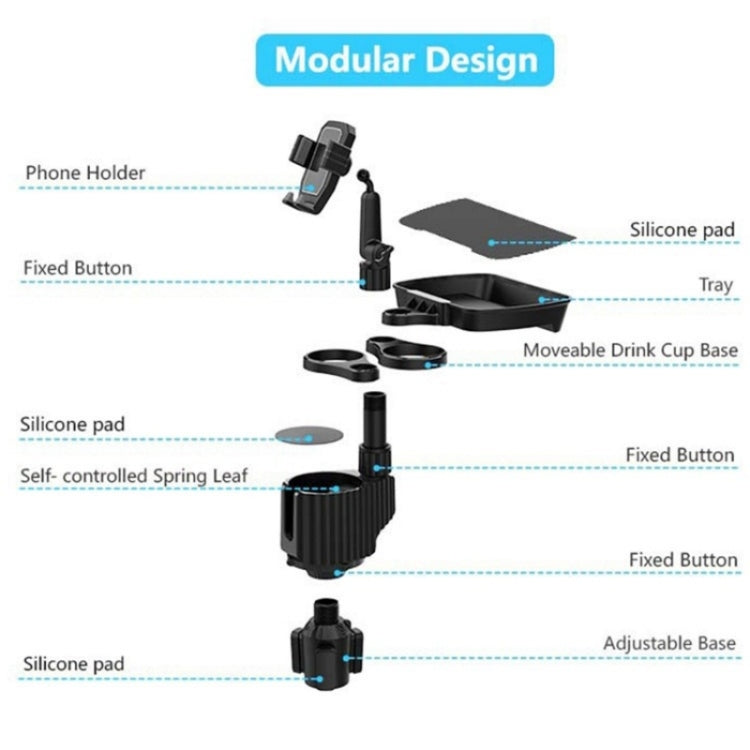 A06 Multifunctional Car Cup Mug Bottle Holder Mobile Phone Mount Stand Food Snack Tray Table(Green) - Car Drink Holders by PMC Jewellery | Online Shopping South Africa | PMC Jewellery | Buy Now Pay Later Mobicred