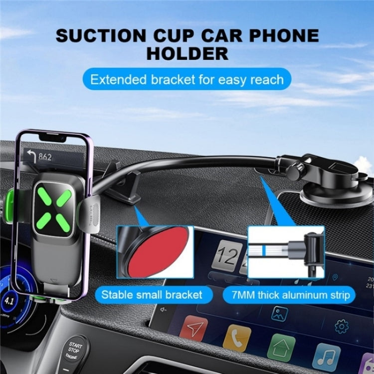 X034 Universal Truck Bus Dashboard Flexible Adjustable Windshield Suction Cup Car Phone Holder(Green) - Car Holders by PMC Jewellery | Online Shopping South Africa | PMC Jewellery | Buy Now Pay Later Mobicred