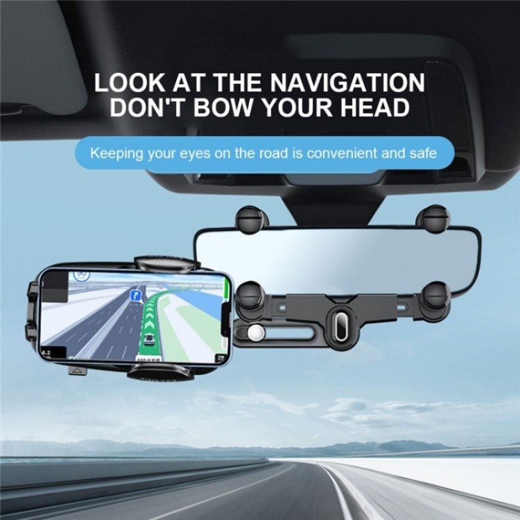 R009 Universal Vehicle Retractable Phone Clip Holder Car Rearview Mirror Cell Phone Mount(Green) - Car Holders by PMC Jewellery | Online Shopping South Africa | PMC Jewellery | Buy Now Pay Later Mobicred