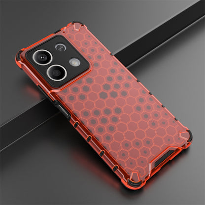 For Redmi Note 13 Shockproof Honeycomb Phone Case(Red) - Note 13 Cases by PMC Jewellery | Online Shopping South Africa | PMC Jewellery | Buy Now Pay Later Mobicred