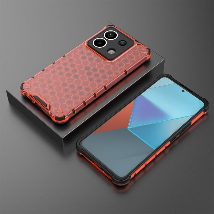 For Redmi Note 13 Pro 5G Shockproof Honeycomb Phone Case(Red) - Note 13 Pro Cases by PMC Jewellery | Online Shopping South Africa | PMC Jewellery