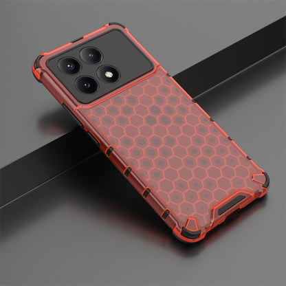 For Redmi K70E Shockproof Honeycomb Phone Case(Red) - K70E Cases by PMC Jewellery | Online Shopping South Africa | PMC Jewellery | Buy Now Pay Later Mobicred