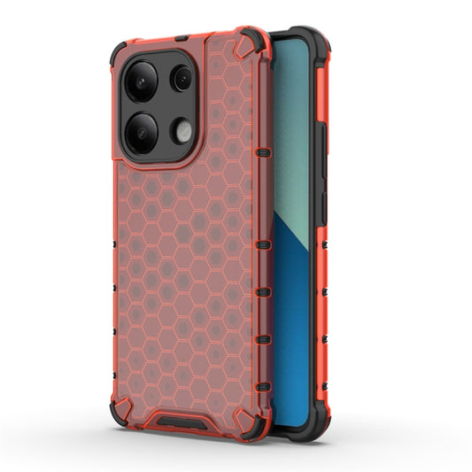 For Redmi Note 13 4G Global Shockproof Honeycomb Phone Case(Red) - Xiaomi Cases by PMC Jewellery | Online Shopping South Africa | PMC Jewellery | Buy Now Pay Later Mobicred