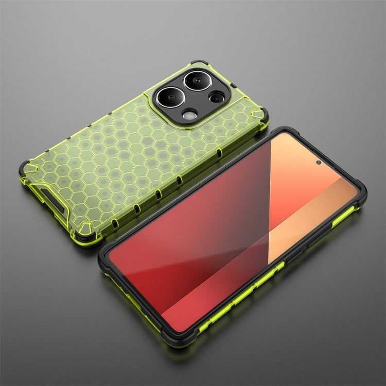 For Redmi Note 13 Pro 4G Shockproof Honeycomb Phone Case(Green) - Note 13 Pro Cases by PMC Jewellery | Online Shopping South Africa | PMC Jewellery | Buy Now Pay Later Mobicred