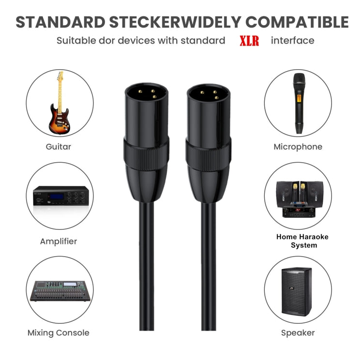 JUNSUNMAY XLR Male to Male Mic Cord 3 Pin Audio Cable Balanced Shielded Cable, Length:20m - Microphone Audio Cable & Connector by JUNSUNMAY | Online Shopping South Africa | PMC Jewellery | Buy Now Pay Later Mobicred