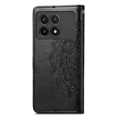 For Xiaomi Redmi K70 Pro Mandala Flower Embossed Leather Phone Case(Black) - K70 Pro Cases by PMC Jewellery | Online Shopping South Africa | PMC Jewellery | Buy Now Pay Later Mobicred