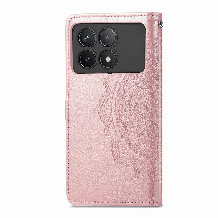 For Xiaomi Redmi K70 Mandala Flower Embossed Leather Phone Case(Rose Gold) - K70 Cases by PMC Jewellery | Online Shopping South Africa | PMC Jewellery | Buy Now Pay Later Mobicred