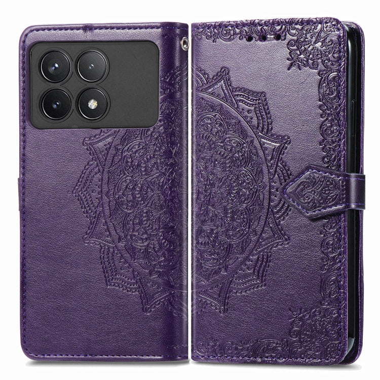 For Xiaomi Redmi K70 Mandala Flower Embossed Leather Phone Case(Purple) - K70 Cases by PMC Jewellery | Online Shopping South Africa | PMC Jewellery | Buy Now Pay Later Mobicred