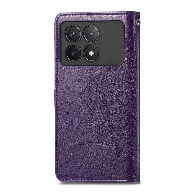 For Xiaomi Redmi K70 Mandala Flower Embossed Leather Phone Case(Purple) - K70 Cases by PMC Jewellery | Online Shopping South Africa | PMC Jewellery | Buy Now Pay Later Mobicred