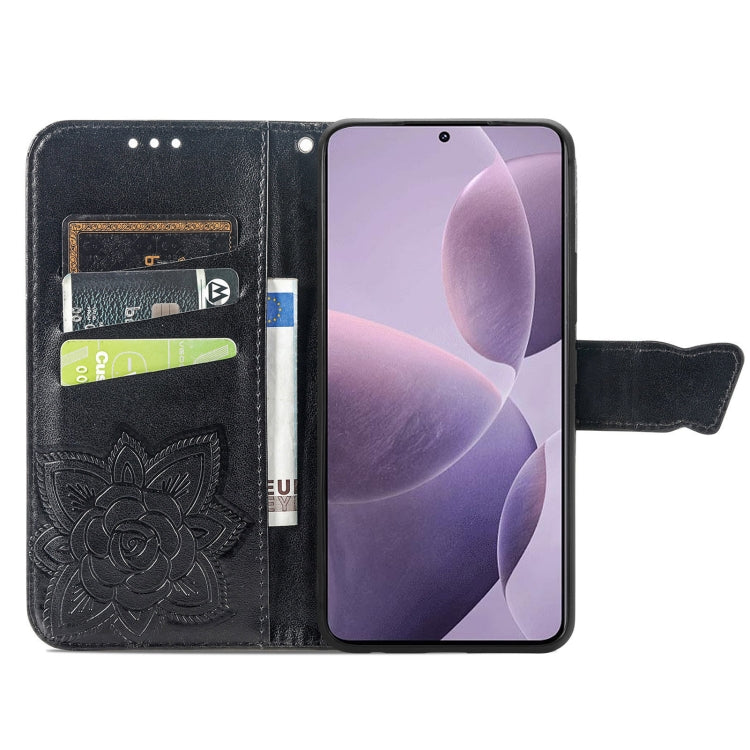 For Xiaomi Redmi K70 Butterfly Love Flower Embossed Leather Phone Case(Black) - K70 Cases by PMC Jewellery | Online Shopping South Africa | PMC Jewellery | Buy Now Pay Later Mobicred