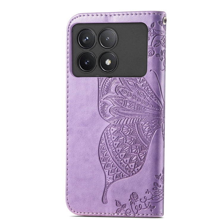 For Xiaomi Redmi K70 Butterfly Love Flower Embossed Leather Phone Case(Purple) - K70 Cases by PMC Jewellery | Online Shopping South Africa | PMC Jewellery | Buy Now Pay Later Mobicred