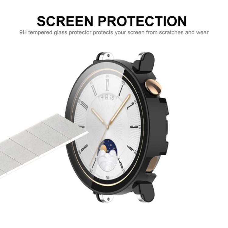 For Huawei Watch GT 4 46mm ENKAY Hat-Prince Full Coverage PC + Tempered Film Integrated Watch Protective Case(Ivory White) - Watch Cases by ENKAY | Online Shopping South Africa | PMC Jewellery | Buy Now Pay Later Mobicred