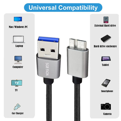 JUNSUNMAY USB 3.0 Male to Micro-B Cord Cable Compatible with Samsung Camera Hard Drive, Length:1m - USB Cable by JUNSUNMAY | Online Shopping South Africa | PMC Jewellery | Buy Now Pay Later Mobicred