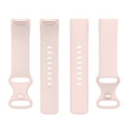 For Fitbit Charge 6 Solid Color Butterfly Buckle Silicone Watch Band, Size:L Size(Light Pink) - Watch Bands by PMC Jewellery | Online Shopping South Africa | PMC Jewellery | Buy Now Pay Later Mobicred