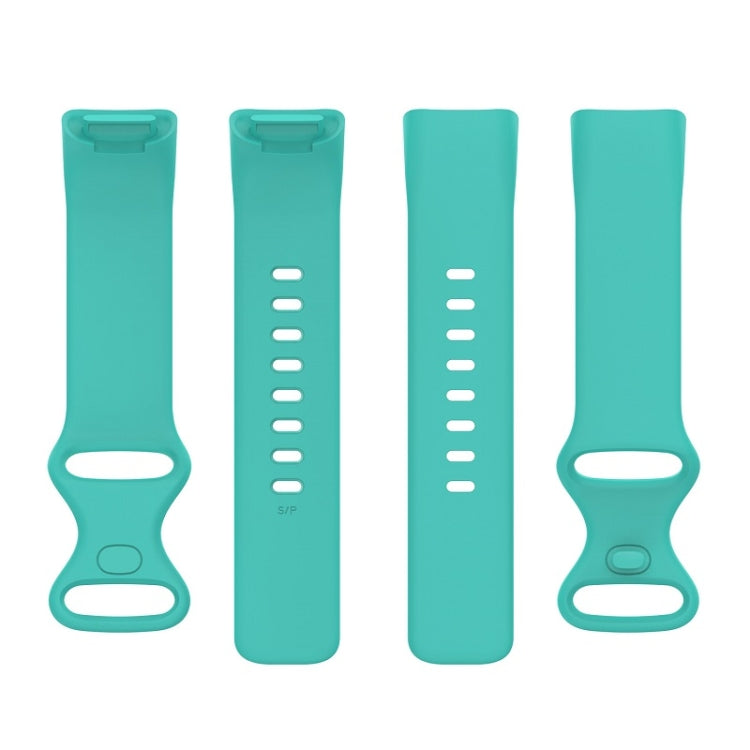 For Fitbit Charge 6 Solid Color Butterfly Buckle Silicone Watch Band, Size:L Size(Teal Green) - Watch Bands by PMC Jewellery | Online Shopping South Africa | PMC Jewellery | Buy Now Pay Later Mobicred